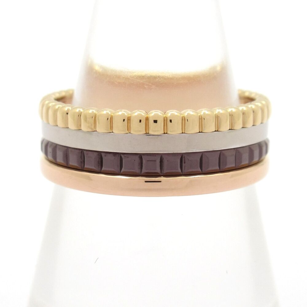 Boucheron Cattle Classic Ring Small Ring 18K Tri-color Dark Brown PVD